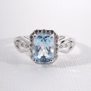 Blue Topaz 2.4 Carats Ring Size 7.75